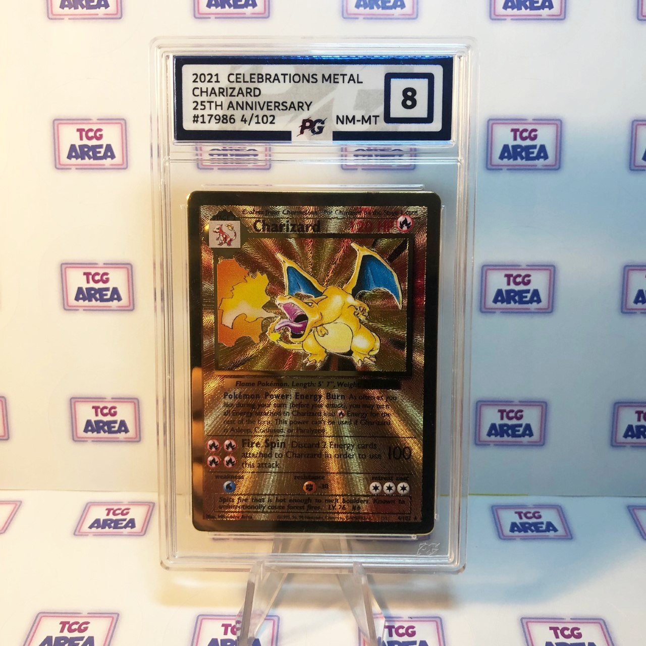 Carte Pokémon Dracaufeu 4/102 Métal Gold Fan Made Édition 1 FR