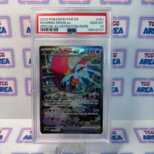 PSA 10 Roaring Moon Ex 251/182 Illustration Rare - Paradox Rift