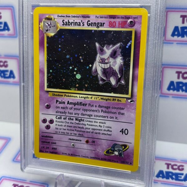 PSA 7 Sabrina's Gengar Holo 14/132 Gym Heroes - Afbeelding 3