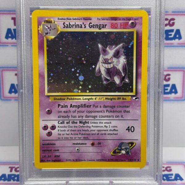 PSA 7 Sabrina's Gengar Holo 14/132 Gym Heroes - Afbeelding 2