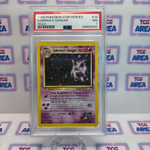 PSA 7 Sabrina's Gengar Holo 14/132 Gym Heroes
