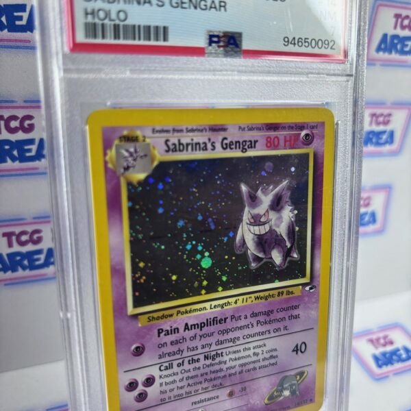 PSA 7 Sabrina's Gengar Holo 14/132 Gym Heroes - Afbeelding 4