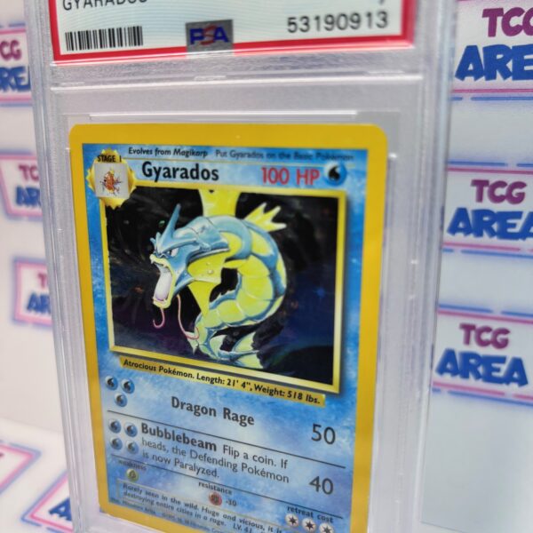 PSA 7 Gyarados Holo 6/102 Base Set - Wizards of The Coast - Afbeelding 2