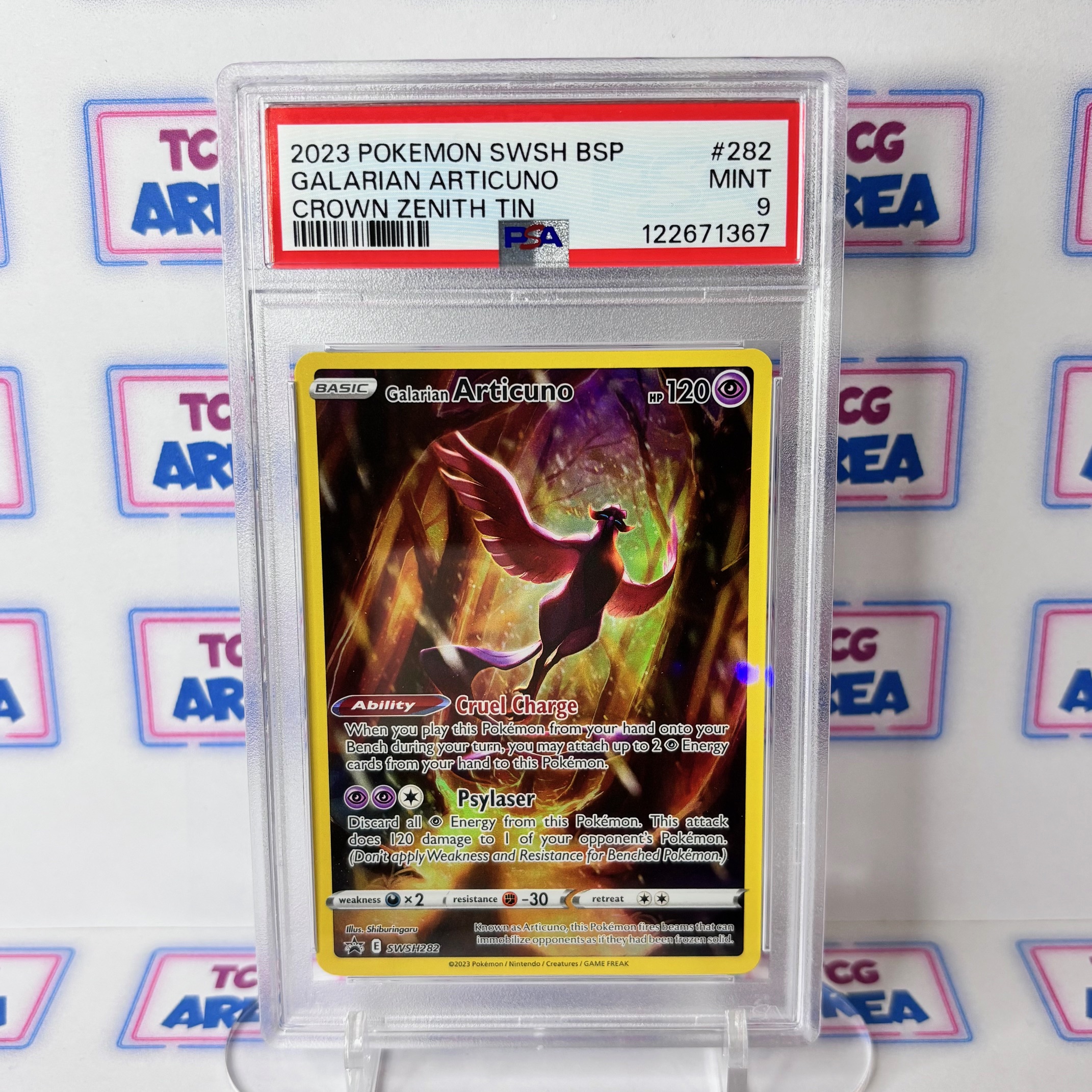 PSA 9 Galarian Articuno SWSH282 - Pokemon Crown Zenith Tins Promo
