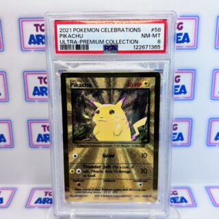 PSA 8 Pikachu #58 Gold Metal Celebrations Ultra Premium Collection