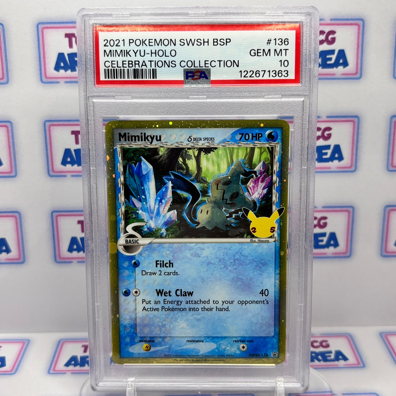 PSA 10 Mimikyu δ Delta Species SWSH136 - Celebrations Promos - 25th Anniversary