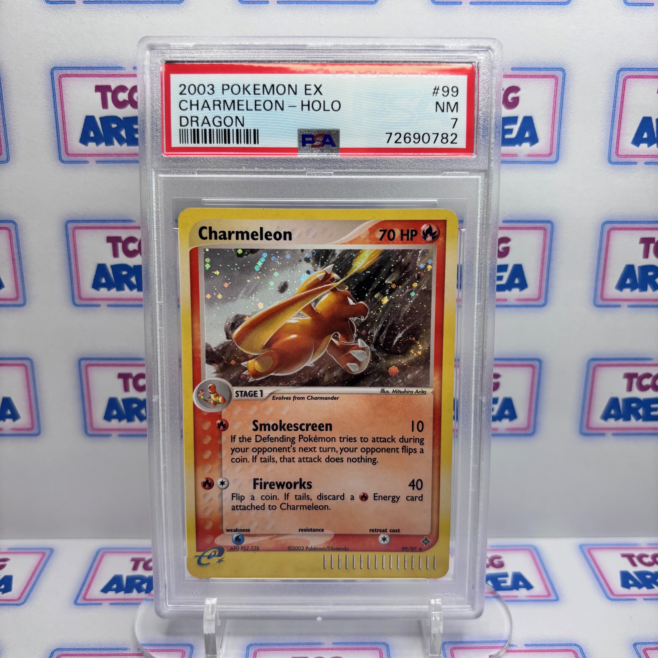 PSA 7 Reptincel 99/97 Holo Pokémon EX Dragon Anglais - Holo Swirl