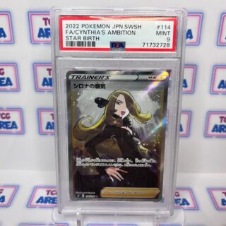 PSA 9 Ambition de Cynthia 114/100 Full Art - Pokémon Star Birth s9 - Japonais
