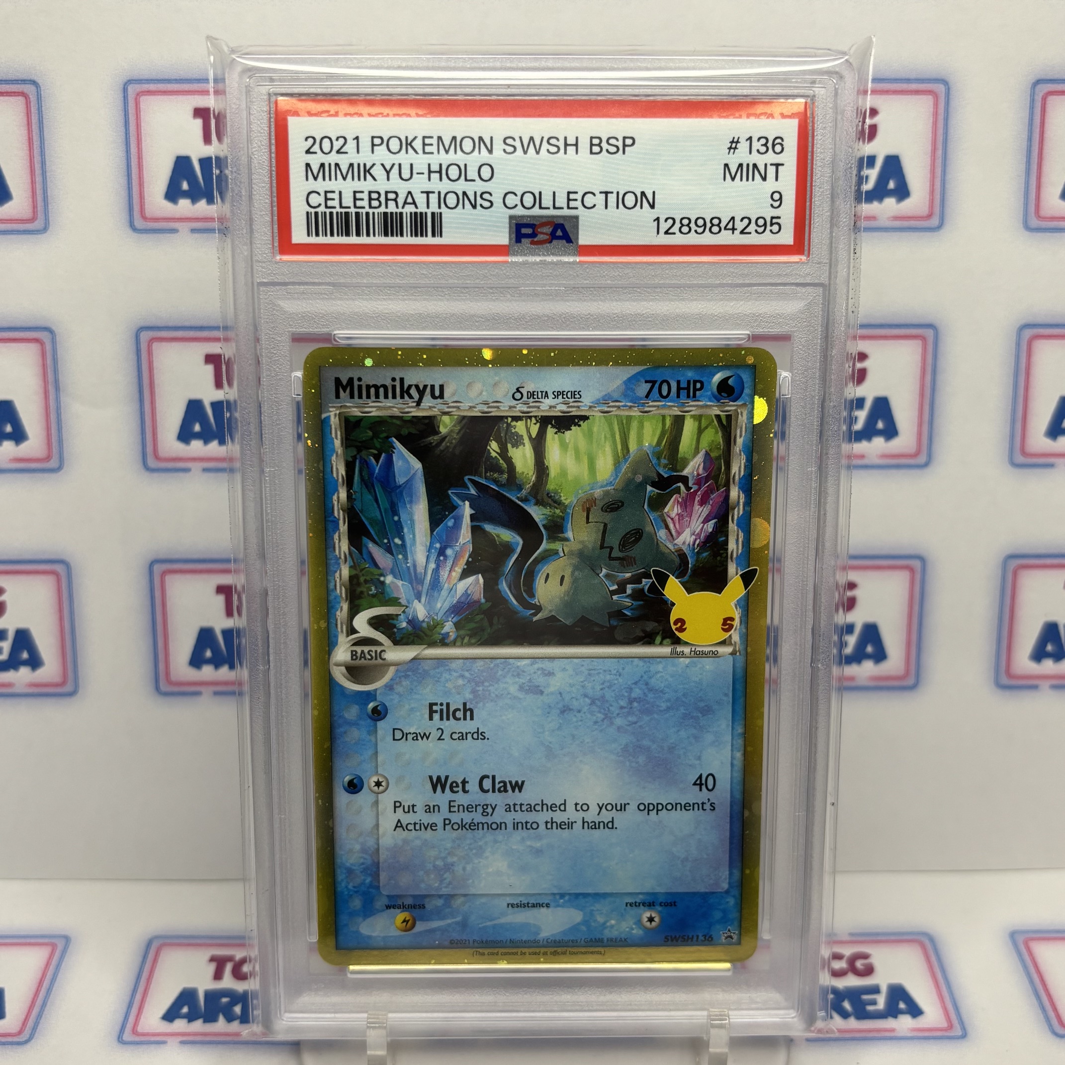 PSA 9 Mimikyu δ Delta Species SWSH136 Promo - Célébrations 25 ans