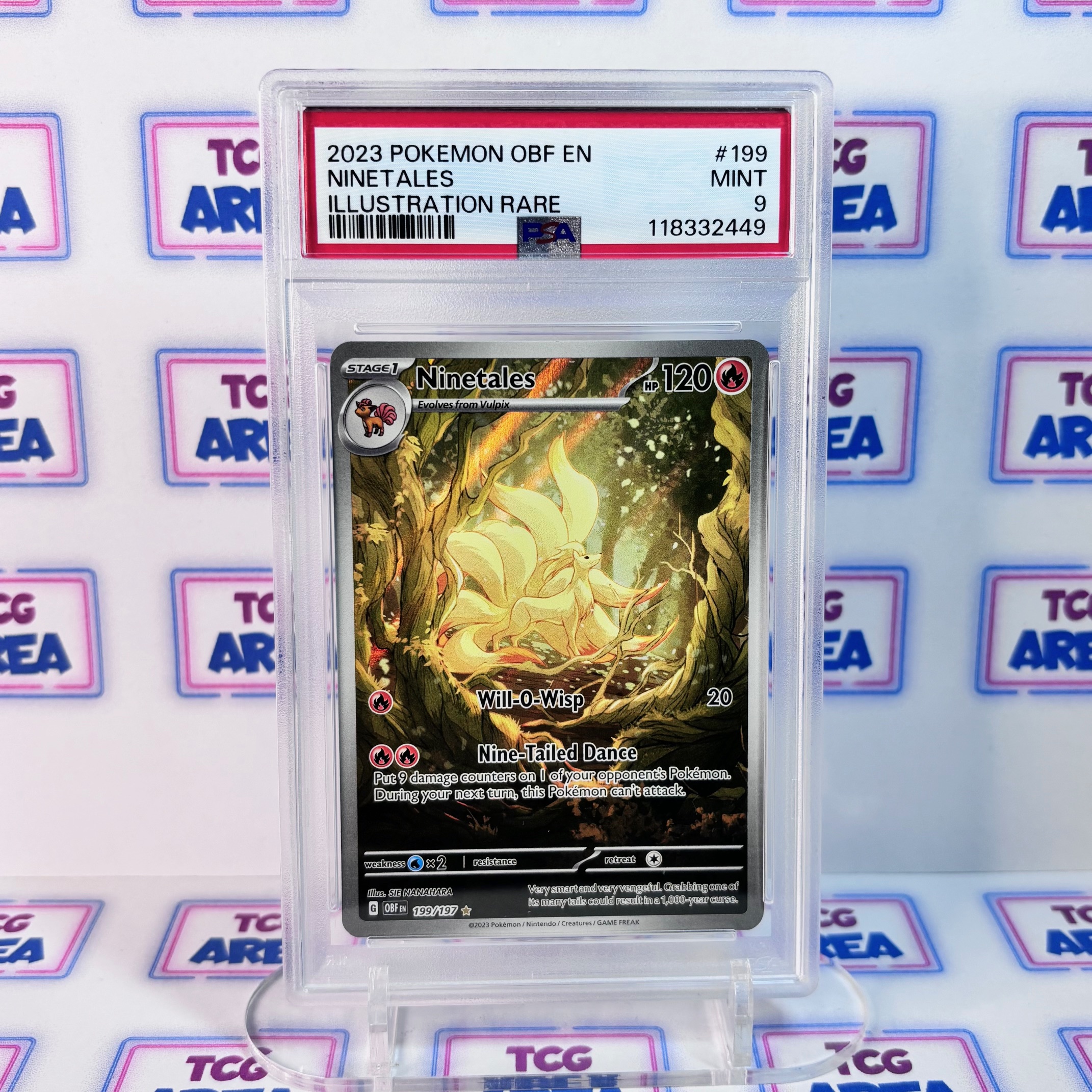 PSA 9 Ninetales 199/197 Illustration Rare - Obsidian Flames