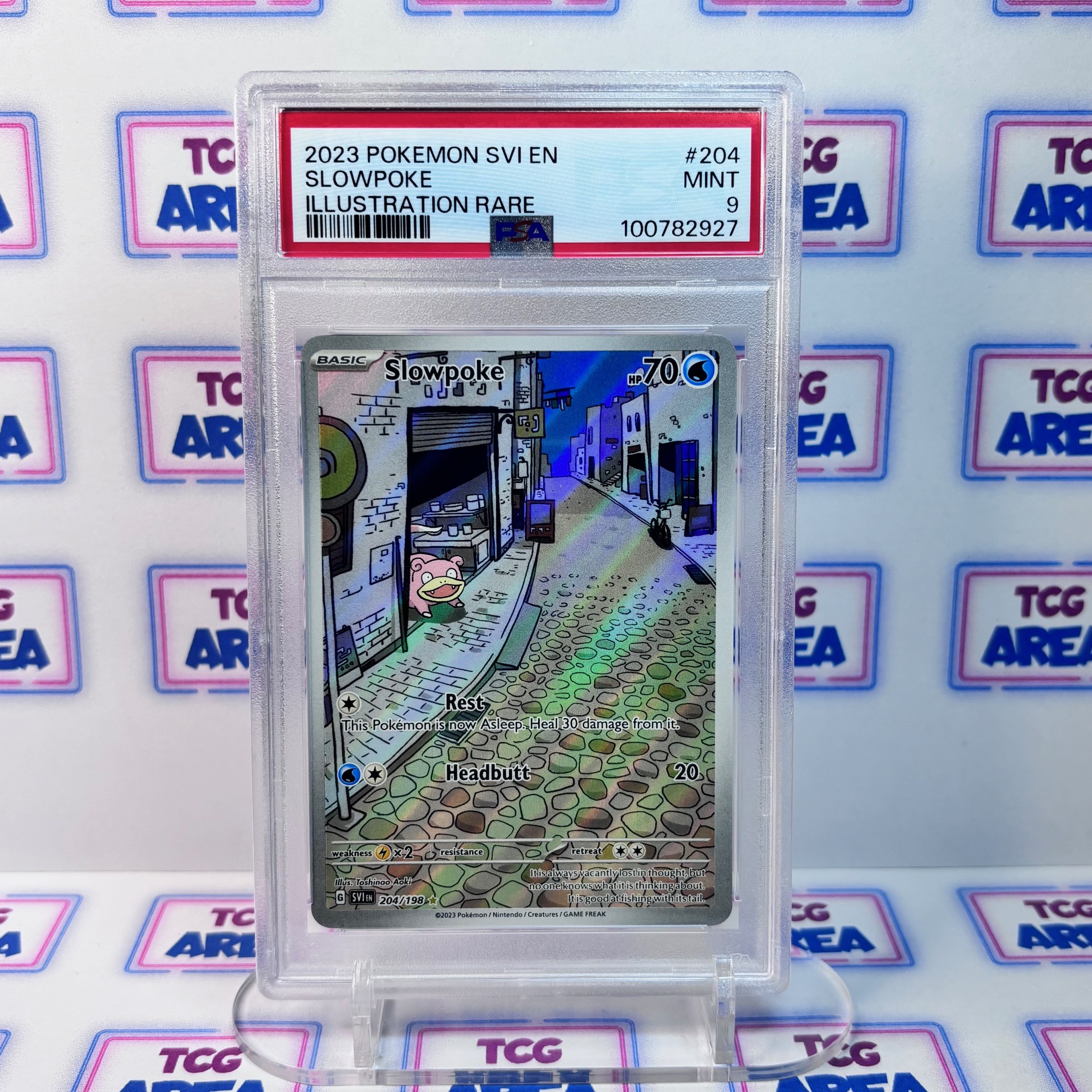 PSA 9 Slowpoke #204 - Illustration Rare - Pokémon Scarlet & Violet Base