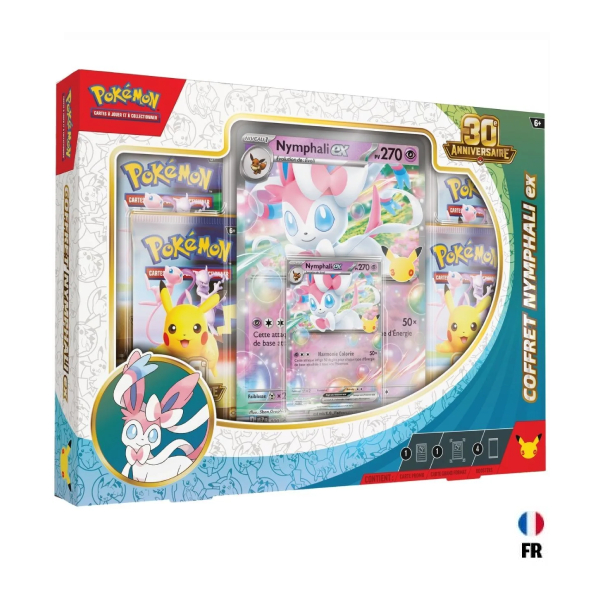 Coffret Nymphali EX 30ème Anniversaire - 4 x Boosters Pokémon 30 ans