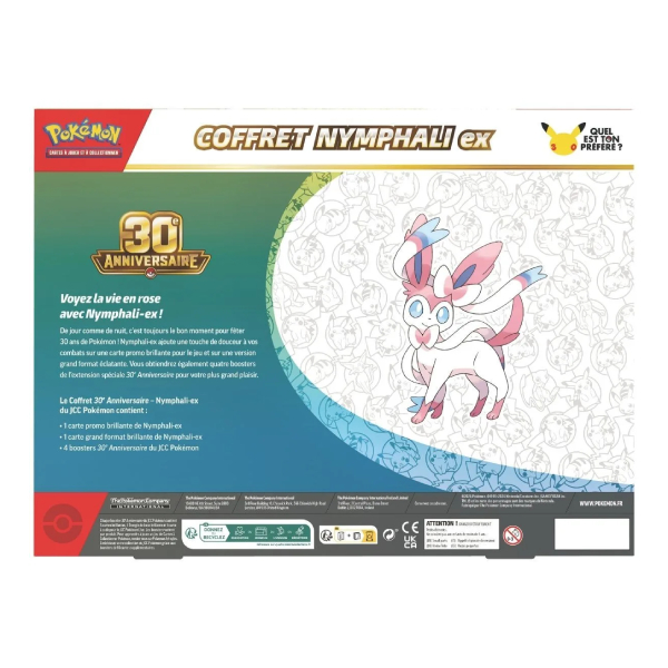 Coffret Nymphali EX 30ème Anniversaire - 4 x Boosters Pokémon 30 ans – Image 3