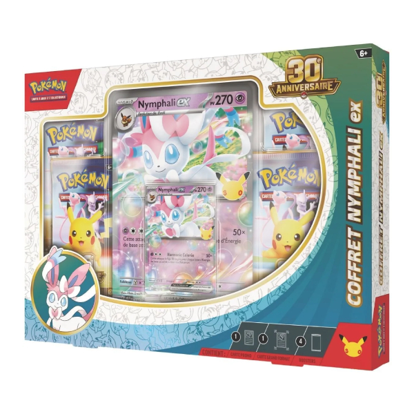 Coffret Nymphali EX 30ème Anniversaire - 4 x Boosters Pokémon 30 ans – Image 2