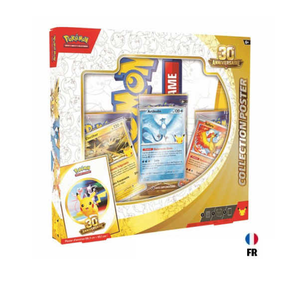 Coffret Poster 30ème Anniversaire - 3 x Boosters Pokémon 30 ans