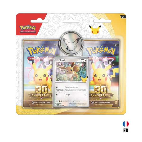 Duo Pack Blister Evoli 30ème Anniversaire - 2 x Boosters Pokémon 30 ans